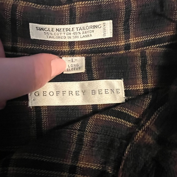 Plaid Men's Shirt - Black and Brown - Picture 5 of 6